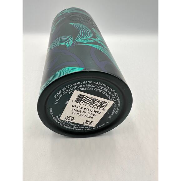 Starbucks Stainless Steel Tumbler Emerald & Jade Floral Blossom 2020 - 24oz - Picture 5 of 5